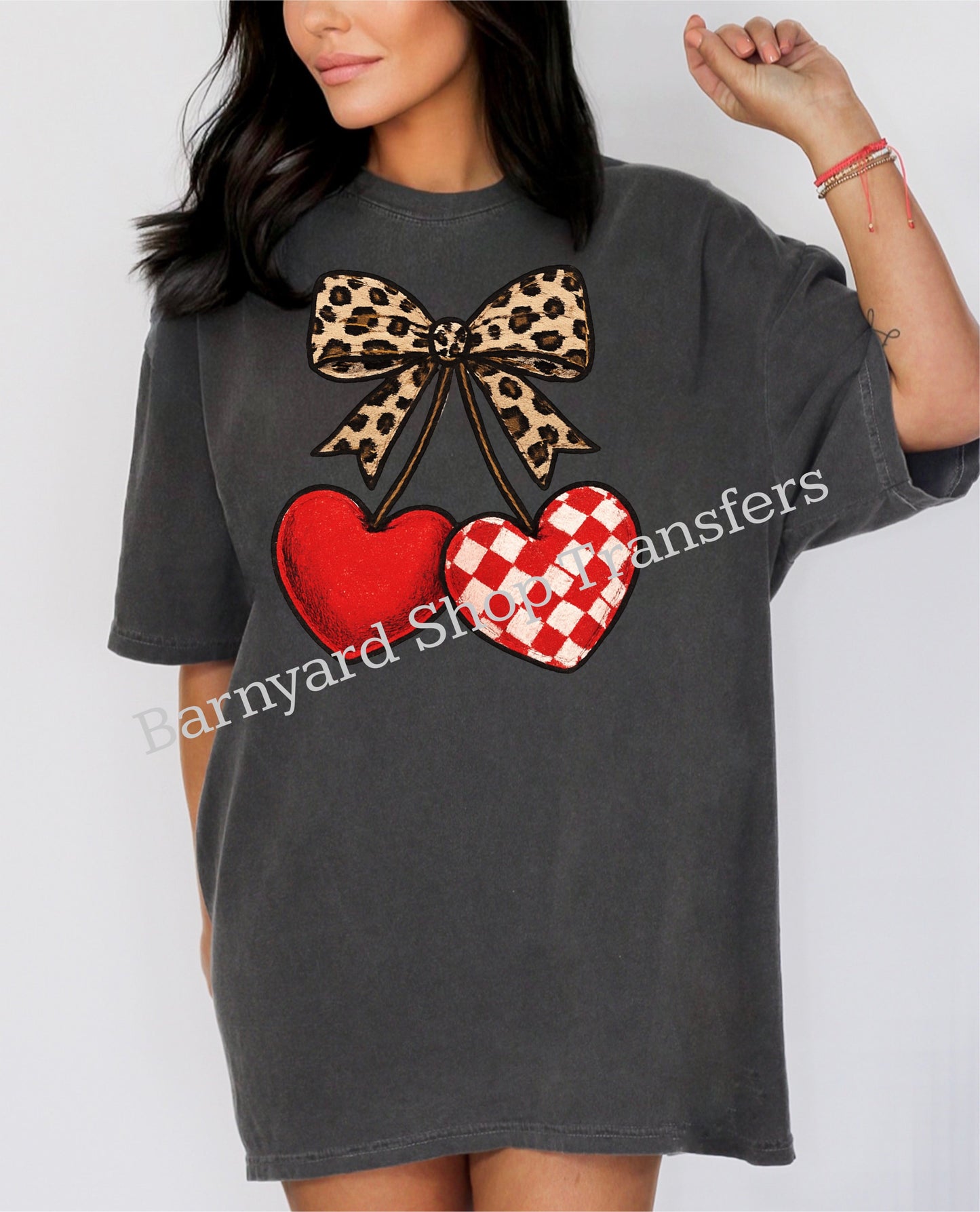 Leopard Cherry Valentines Dtf Transfer
