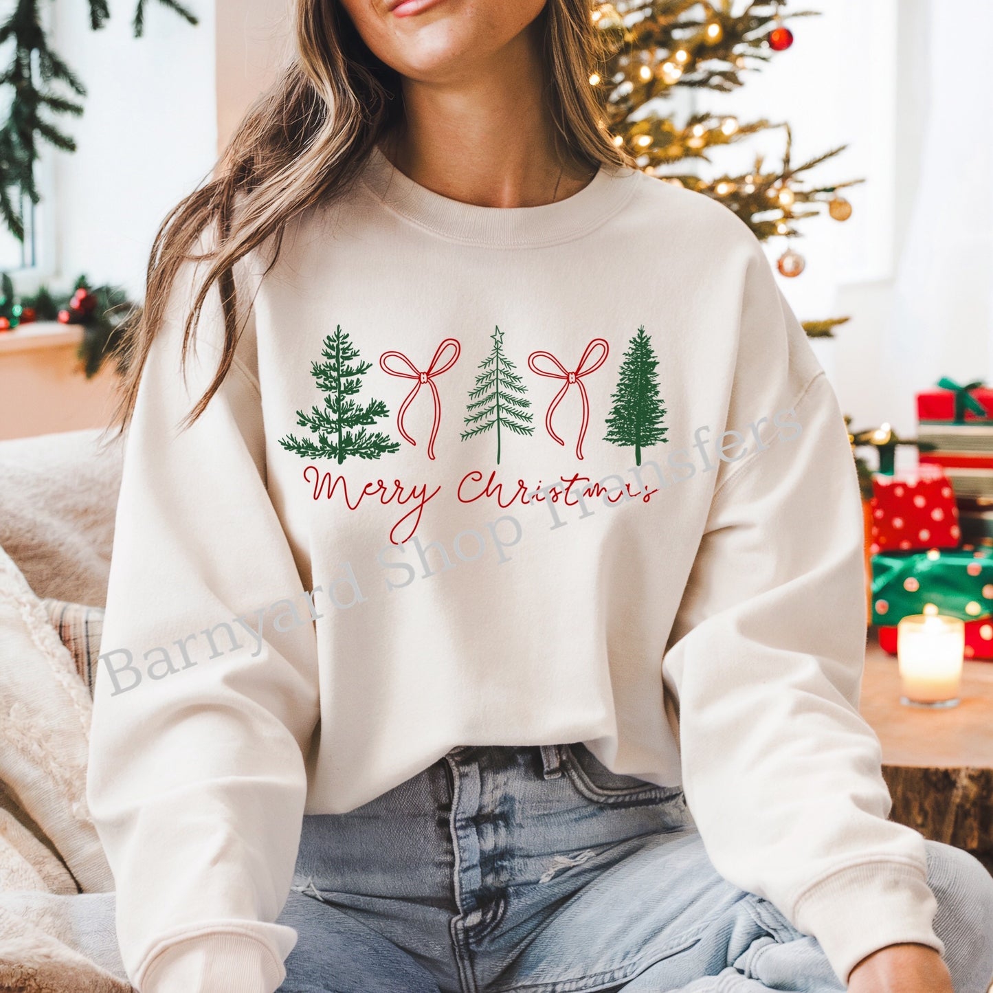 Preppy Christmas Trees,Christmas Dtf Transfer, SHIRT NOT INCLUDED*