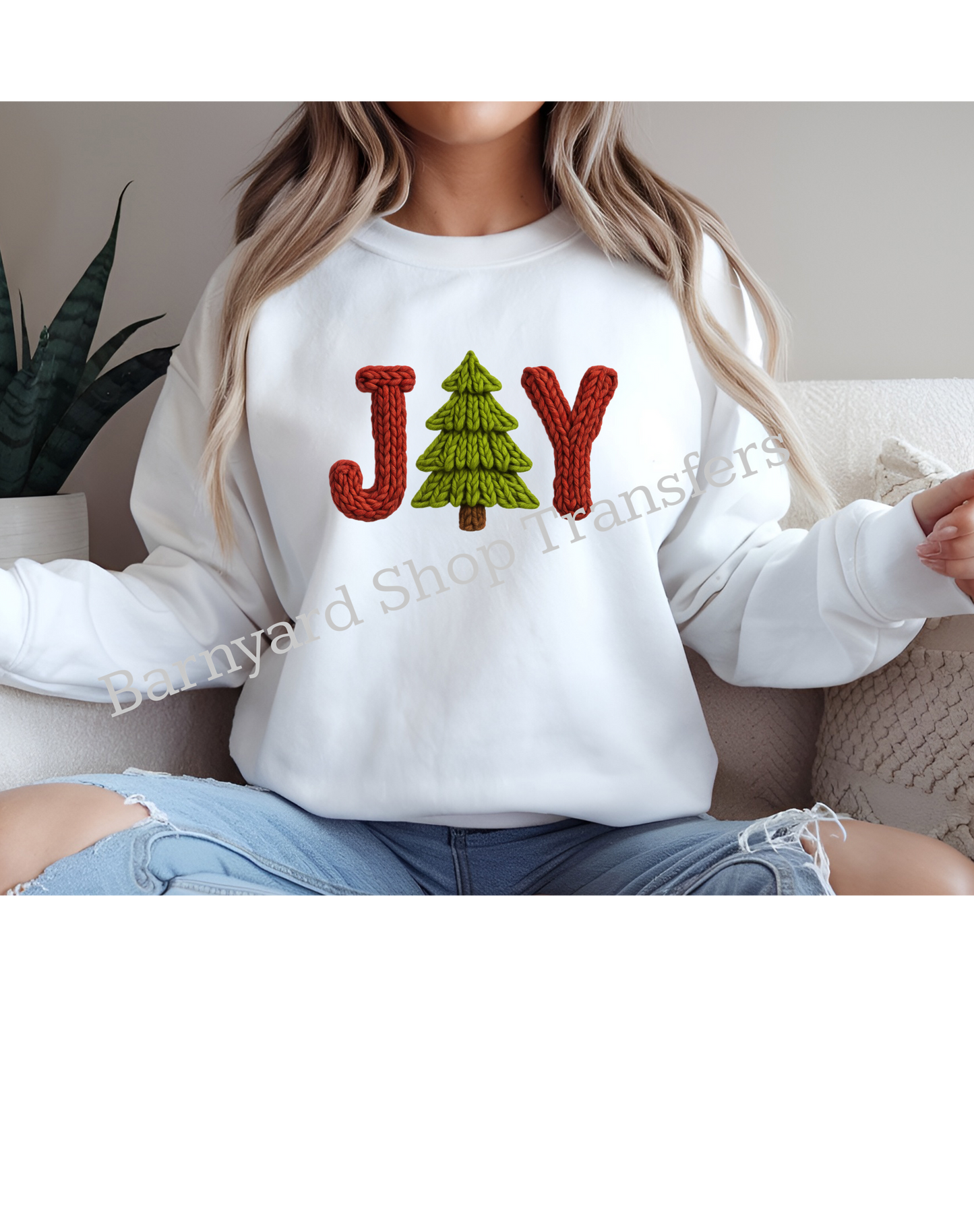 Faux Crochet Joy Christmas Tree,Christmas Dtf Transfer, SHIRT NOT INCLUDED*