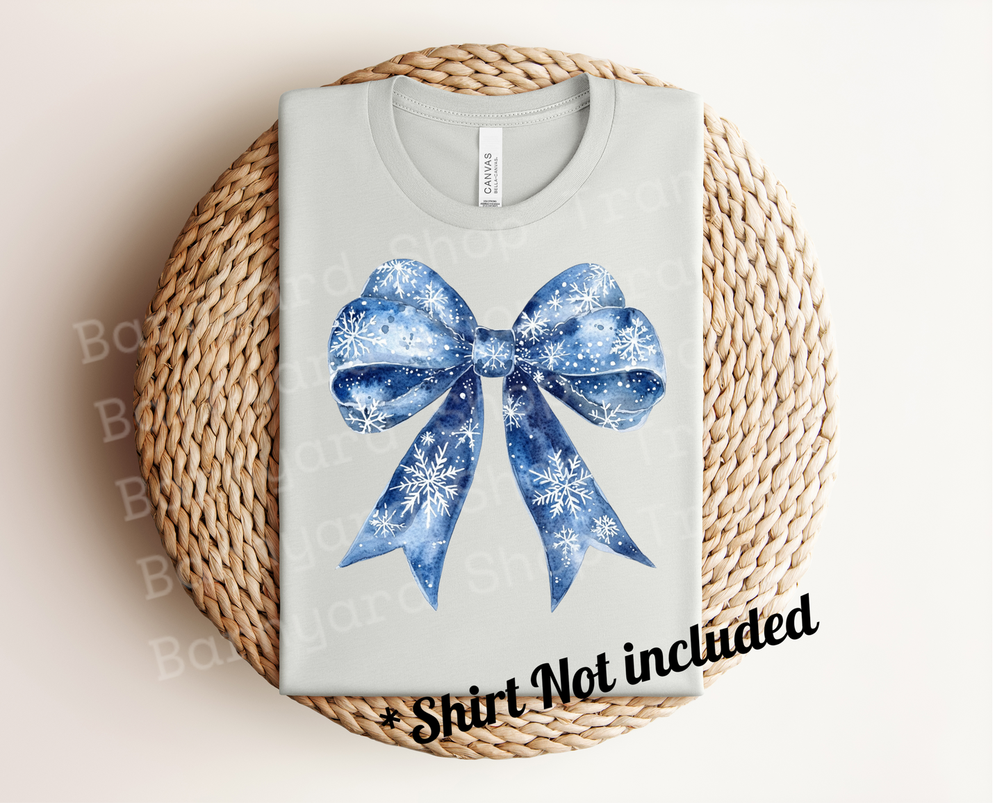 Blue Snowflake Croquet Bow Dtf Transfer