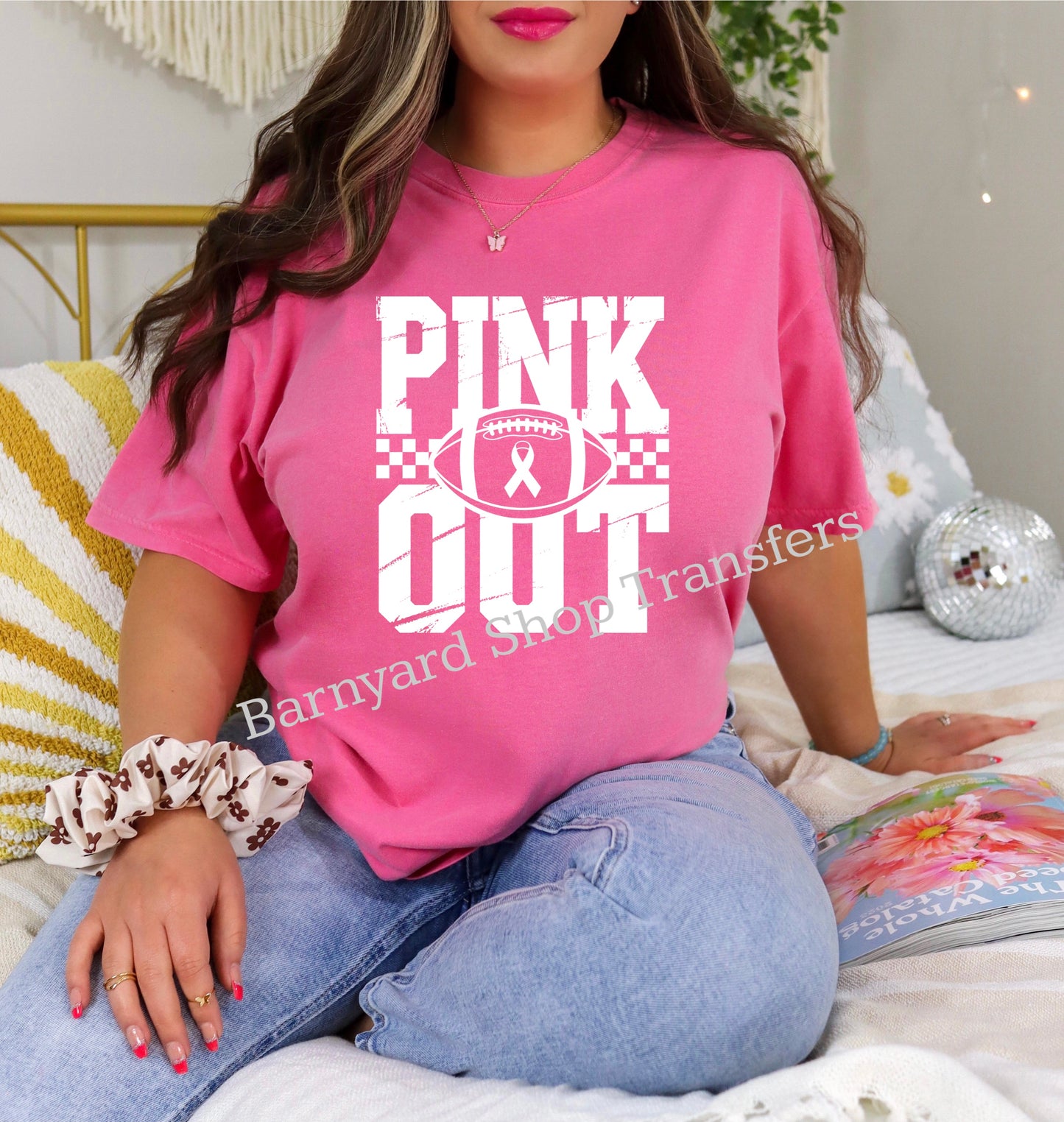 Pink Out,Breast Cancer Awareness Adult Dtf Transfer