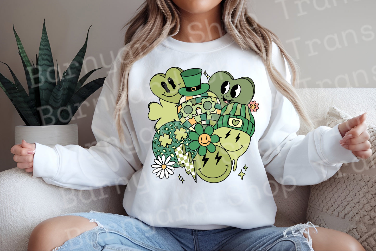 Retro St Patricks Day Doodles Dtf Transfer