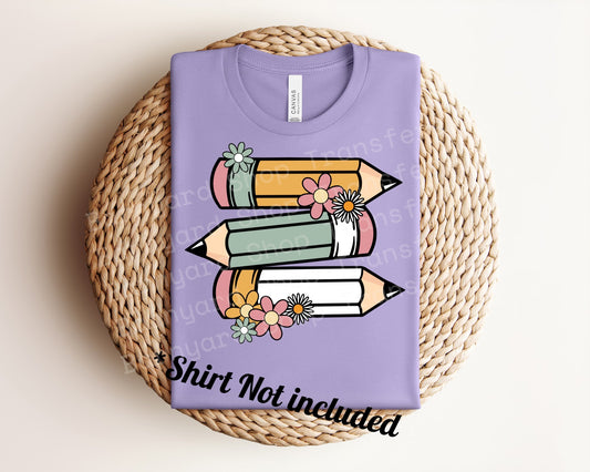 “Teacher pencil”DTF Transfer *SHIRT NOT INCLUDED*