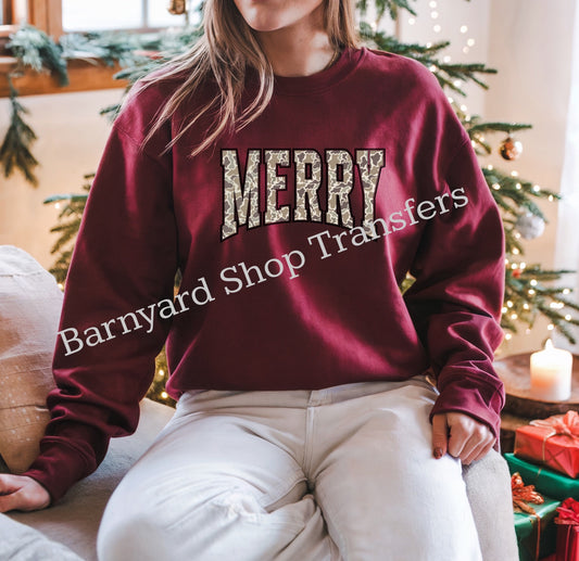 Camo Merry,Hunting,Christmas Dtf Transfer, SHIRT NOT INCLUDED*