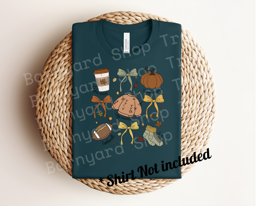 “Fall Coquette, sweater weather " DTF Transfer *SHIRT NOT INCLUDED*