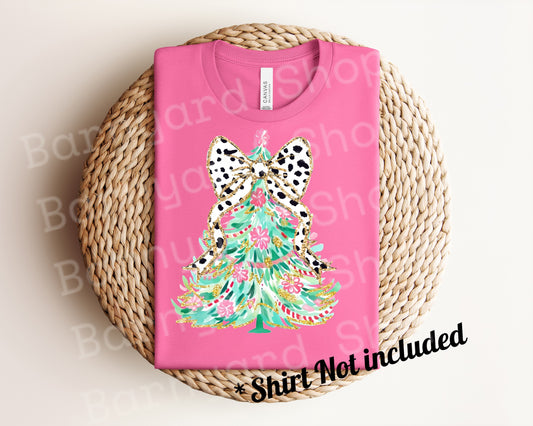 Coquette Colorful glitter Christmas Treehouse,
Dtf Transfer, SHIRT NOT INCLUDED*
