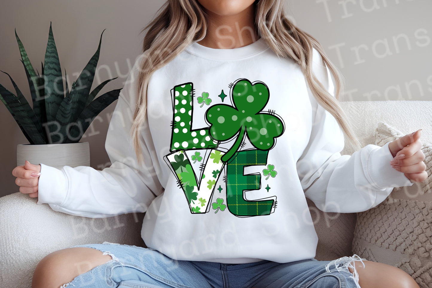 Love Shamrock St Patricks Day Dtf Transfer