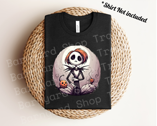 Jack Halloween DTF Transfer SHIRT NOT INCLUDE