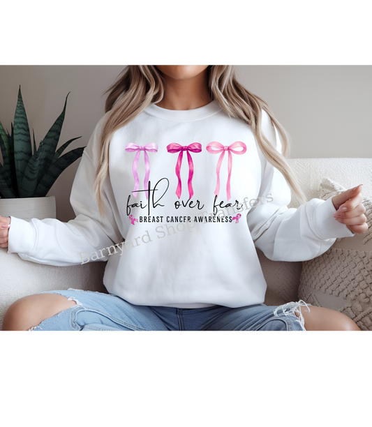 Faith Over Fear, Breast Cancer Adult Dtf Transfer