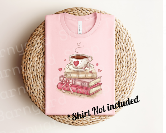 Valentines Book Coffee Dtf Transfer