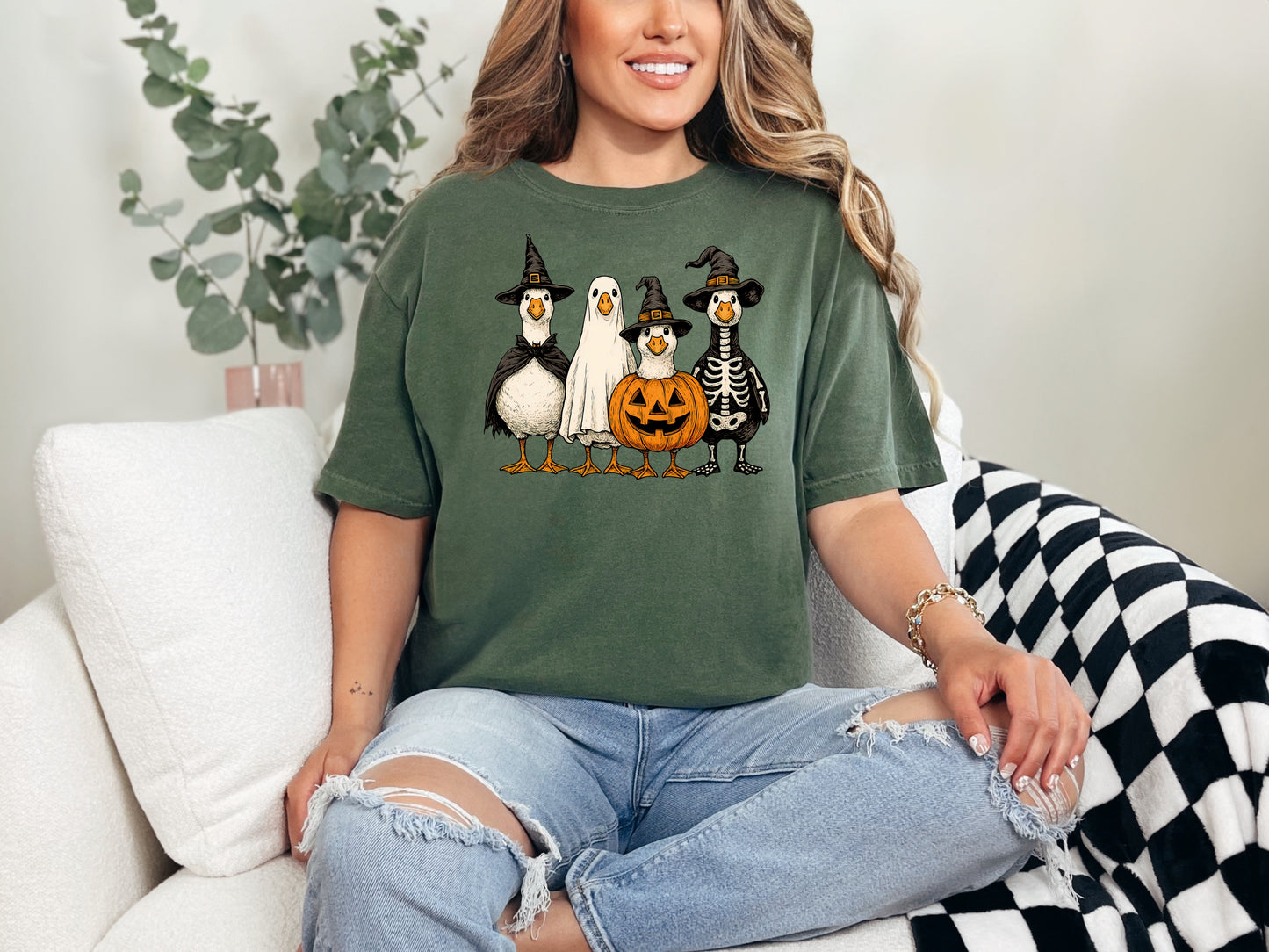 Boo Ghost Goose Halloween,Adult Dtf Transfer