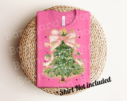 Coquette Glitter Christmas Tree,Dtf Transfer, SHIRT NOT INCLUDED*