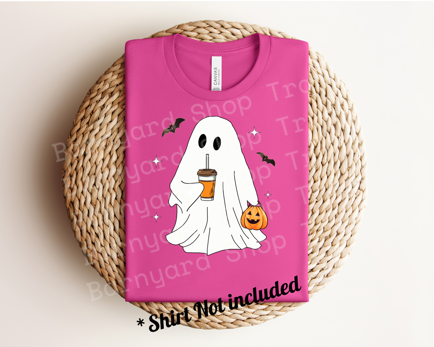 Halloween Ghost Coffee Pumpkin DTF Print, *SHIRT NOT INCLUDED*