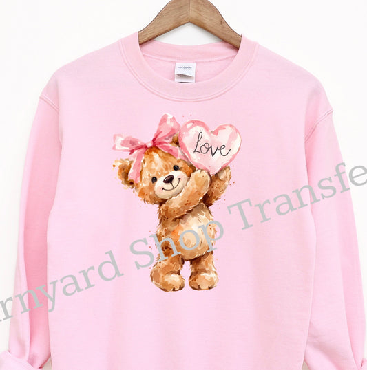 Love Bear Valentines Dtf Transfer only
