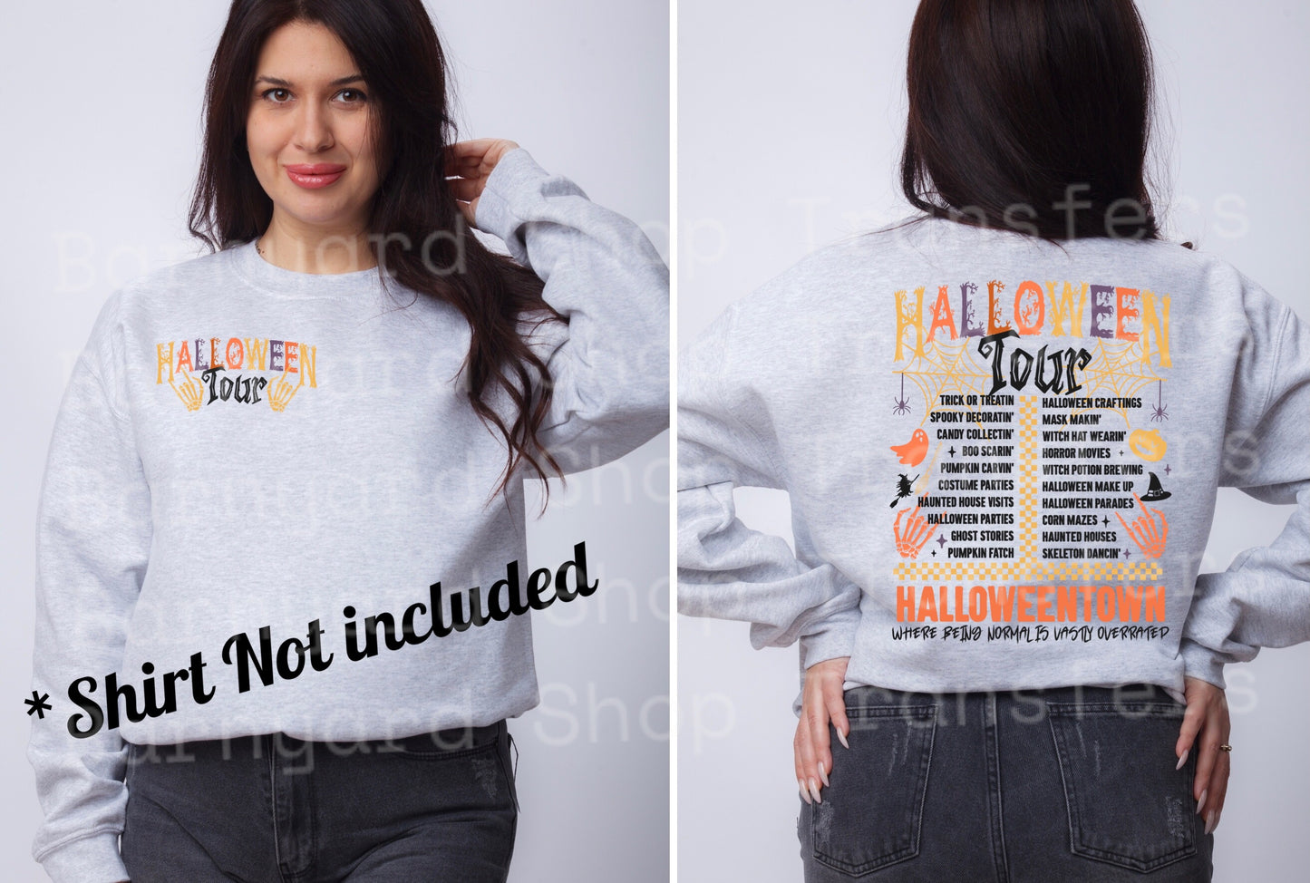 DTF Transfer Pocket and Back Print“ Halloween Tour” *SHIRT NOT INCLUDED*