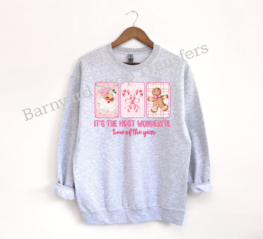 Retro Wonderful Time of the Year,Christmas Dtf Transfer, SHIRT NOT INCLUDED*