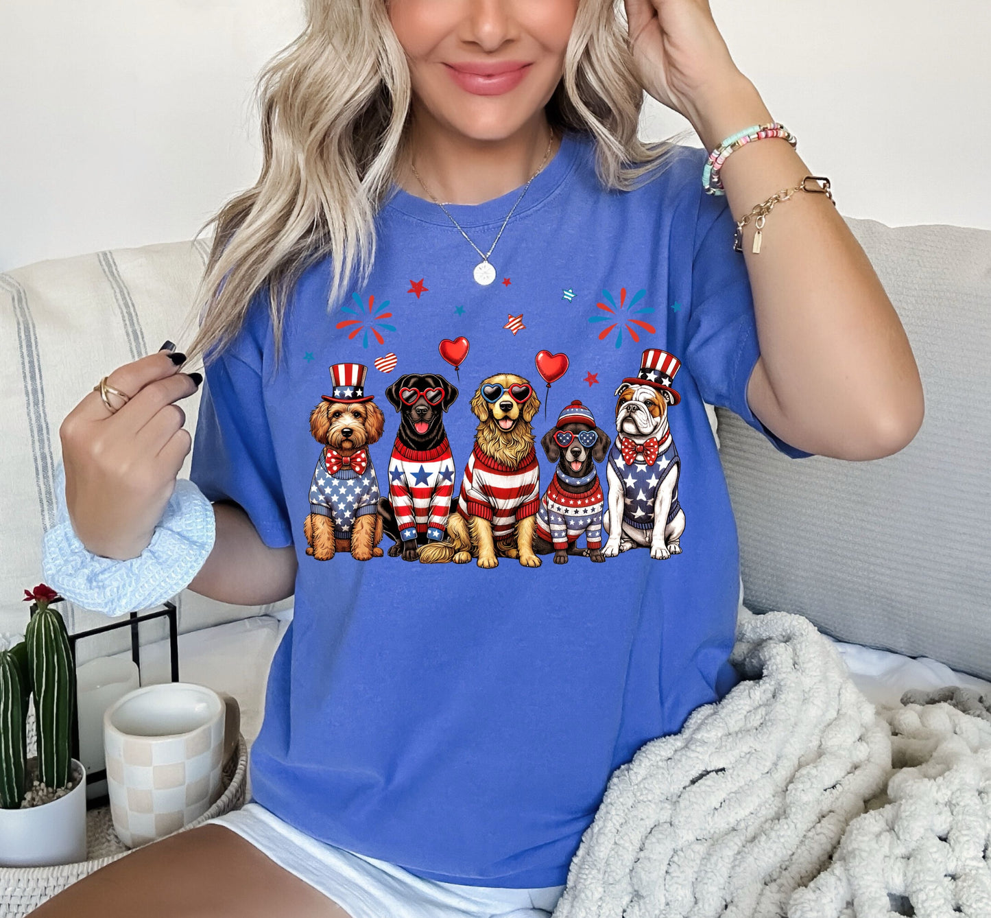 4th of July Patriotic Dogs, DTF Transfer