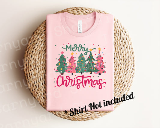 Merry Christmas Trees Dtf Transfer