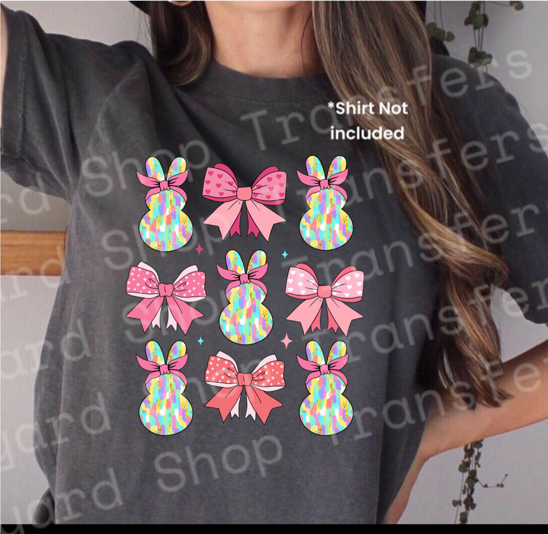 Brushstroke Easter Bunny Coquette Dtf Transfer