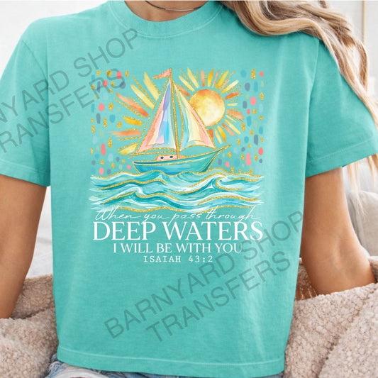 Deep Waters,Religious,  DTF Heat Transfer