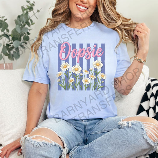 Oopsie Daisy, DTF Heat Transfers