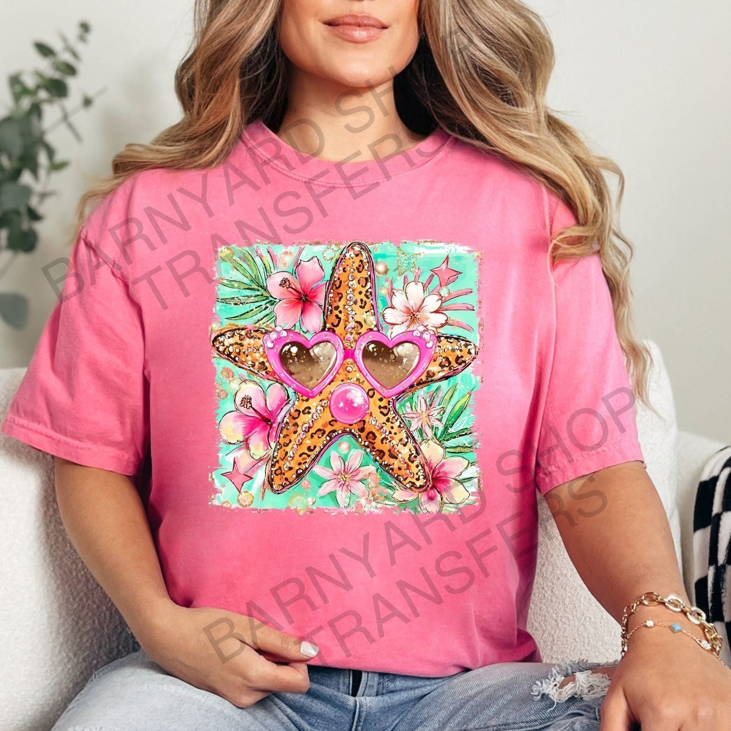 Tropical Starfish  DTF Heat Transfer