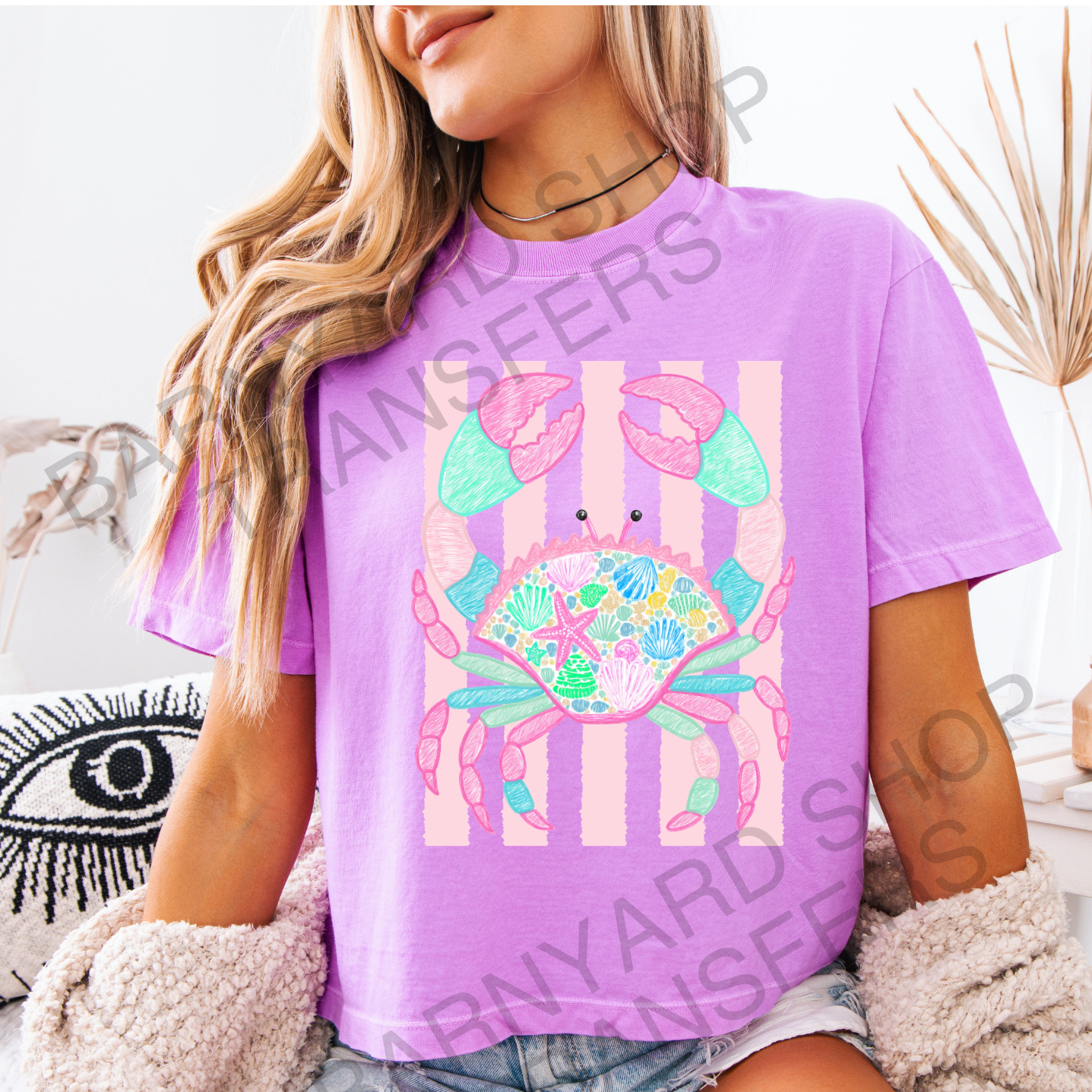 Coastal Summer Crab, DTF Heat Transfer