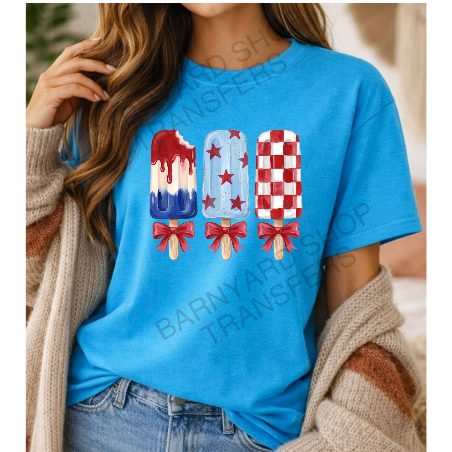 Patriotic Popsicles, DTF Heat Transfer